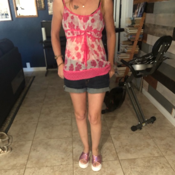 Guess Sheer Tank Top - Sz S-M - Picture 2 of 9